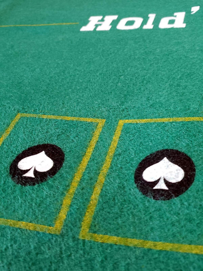 Cyber-Deals Craps & Texas Hold'em Poker Essentials Set: 2-Sided 6ft x 3ft Felt Layout, Nevada Casino Table-Played Dice & Cards, Plus Storage Pouch (Cal Neva (Blue Polished) - Reno) - BeesActive Australia