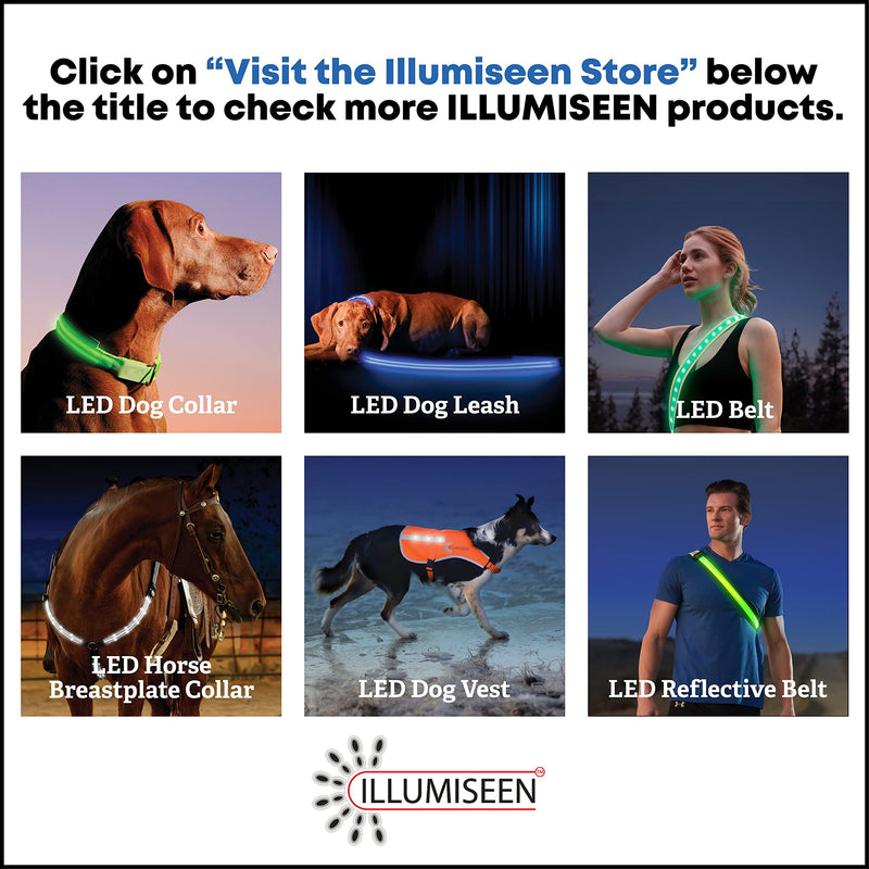 Illumiseen LED Belt Sash | High Visibility LED Lights, 8 Colors & 2 Lighting Modes | Adjustable & USB Rechargeable X-Large (50 - 66' / 128 - 167cm) Neon Yellow - BeesActive Australia