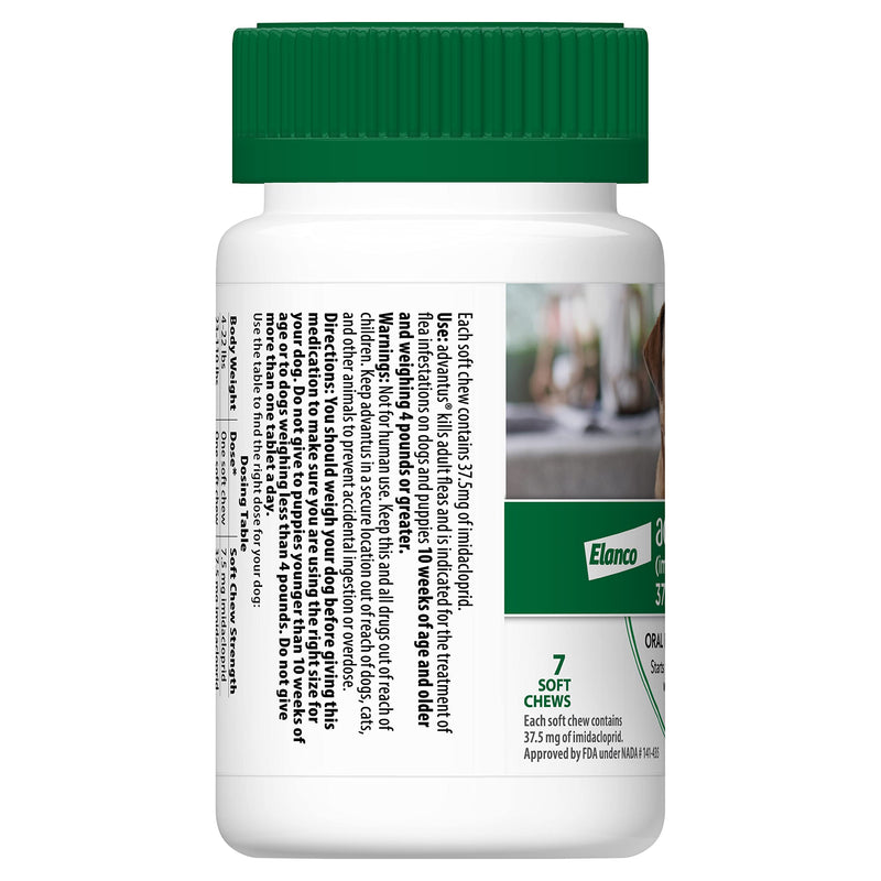 Advantus (Imidacloprid) 7-Count Large Dog Flea Chewable Treatment, for Dogs 23-110 Pounds - BeesActive Australia