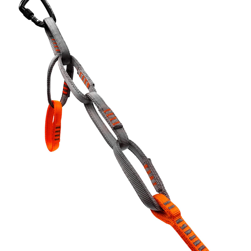 GM CLIMBING 23kN Nylon Safe Chain CE UIAA Certified 16mm Double Wrapped Sling for Personal Anchor Tether System Aid Climbing Hammock Suspension 97cm / 38in Safe chain (GrayOrange) - BeesActive Australia