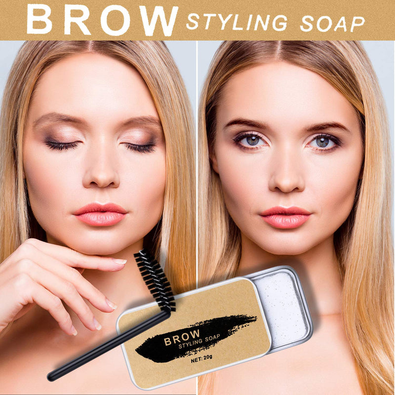 4 Pieces Eyebrow Soap Kit, Brows Styling Soap Eyebrow Shaping Soap Long-lasting Waterproof Eyebrow Shaping Gel Eyebrow Styling Pomade with Eyebrow Brushes for Natural Eyebrows - BeesActive Australia