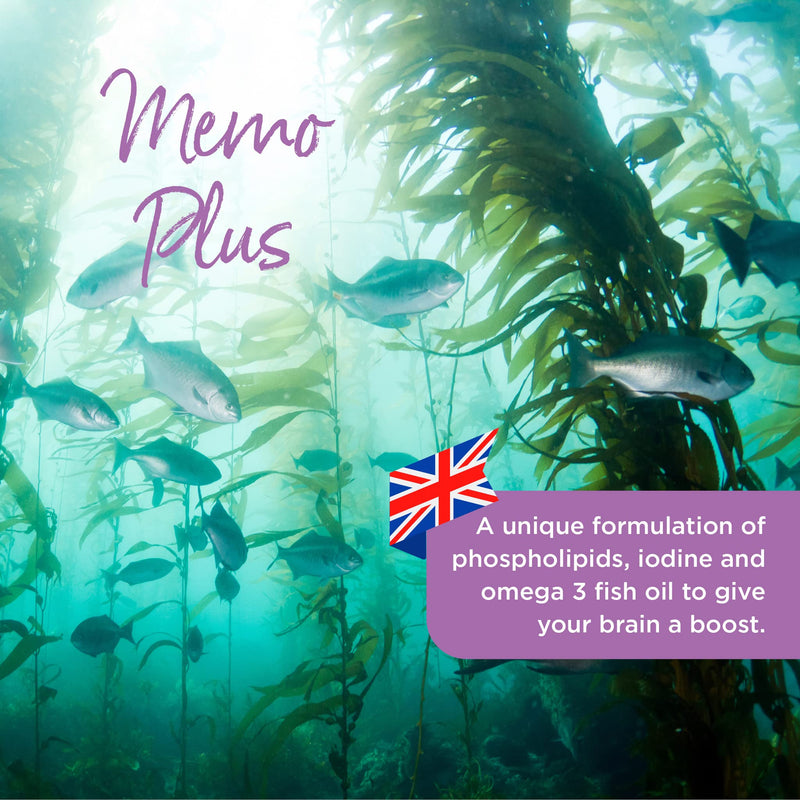 Healthspan Memo Plus (2 months' supply) | To support your brain Health & cognitive function | 350mg Advanced Phospholipid Complex | 179mg Omega 3 Fish Oil | 75�g Iodine | Friend of the Sea | One-a-day - BeesActive Australia