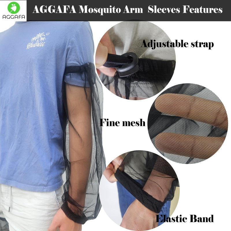 AGGAFA Mosquito Net Arm Sleeves, Protect your arms from Mosquitos, Bugs, Gnats, Flies, and No-see-ums when Outdoor Activities Large - BeesActive Australia