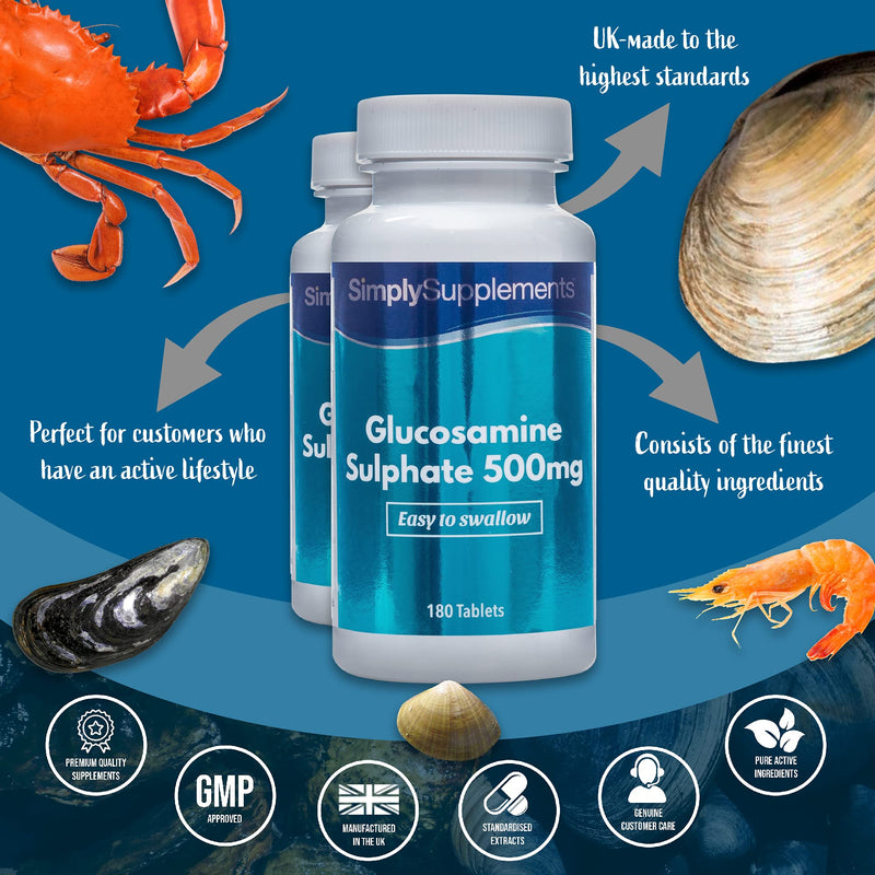Easy to Swallow Glucosamine 500mg | Active Lifestyle Support | 2X 180 Tablets | Manufactured in The UK - BeesActive Australia