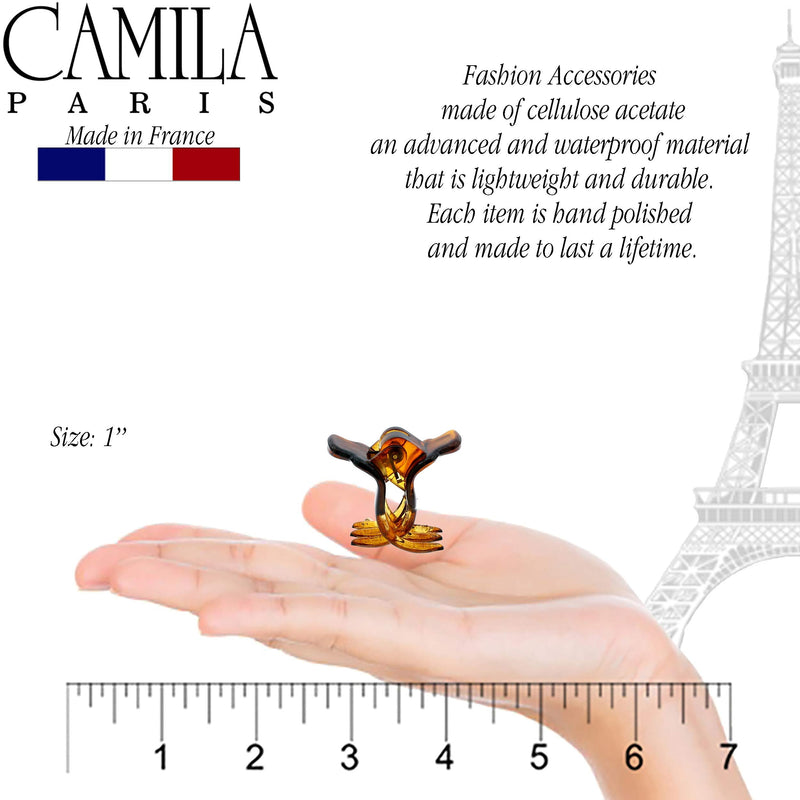 Camila Paris CP69/2 French Hair Clip for Women, Small, Girls Hair Claw Clips Jaw Fashion Durable and Styling Hair Accessories for Women, Strong Hold No Slip Grip, Made in France 1" Tortoise Shell - BeesActive Australia