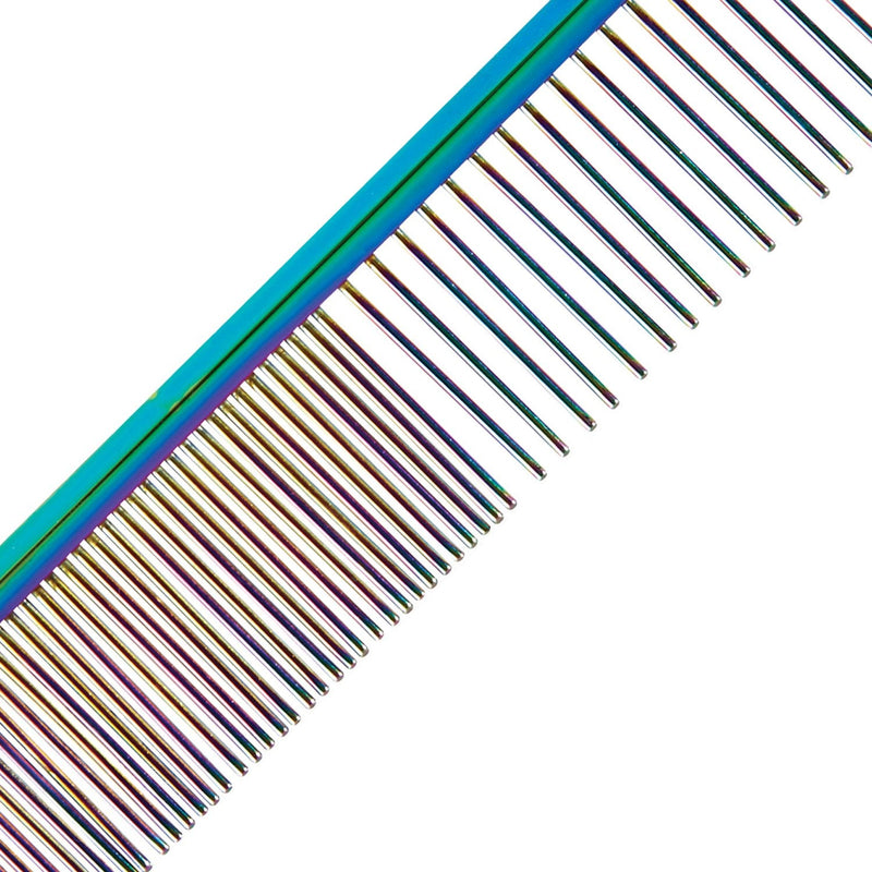 Master Grooming Tools Steel Pet Rainbow Greyhound Comb, Fine and Coarse, 7-1/2-Inch Fine/Coarse - BeesActive Australia