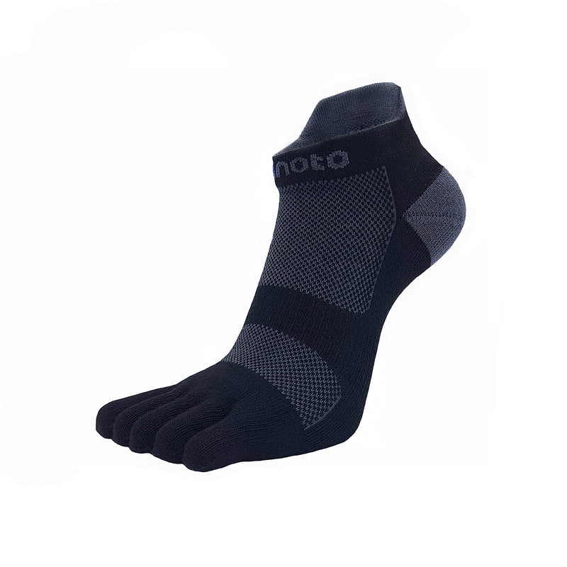 Minoto's Coolmax No-Show Midweight Toe Socks for Running and Hiking with Cushion and Mesh for Men and Women Small Black (1 Pair) - BeesActive Australia