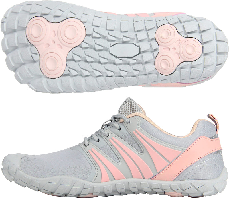 Oranginer Women's Barefoot Shoes - Wide Toe Box - Zero Drop - Minimalist Shoes 9 Gray Pink - BeesActive Australia