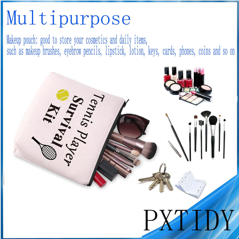 PXTIDY Tennis Player Survival Kit Tennis Makeup Bag Tennis Gift Tennis Players Cosmetic Bag Zipper Organization Pouch Tennis Girl Gift (Tennis) - BeesActive Australia
