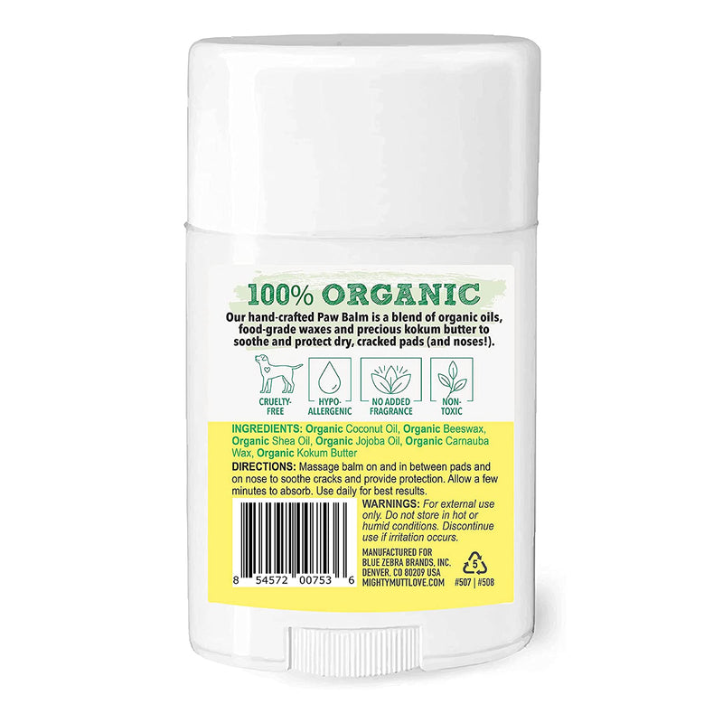 Mighty Mutt Dog Paw Balm | Organic, Natural and Healing | Lick Safe | Soothing Paw Pad Moisturizer | Dog Nose Balm and Paw Soother | 1.76 oz - BeesActive Australia