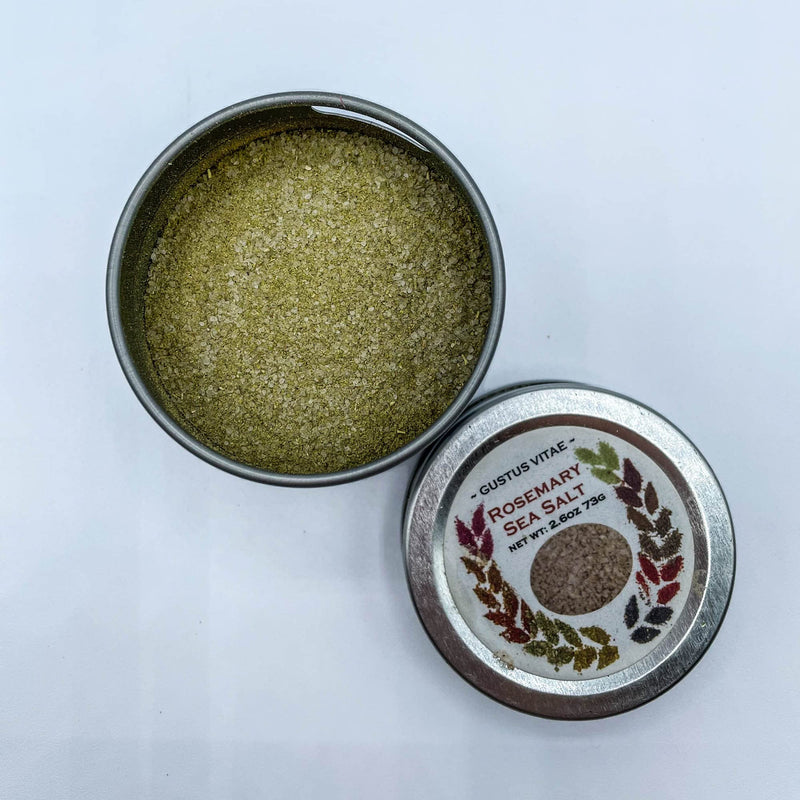 Rosemary Sea Salt - Gourmet Infused Sea Salt - Artisanal Seasoning - Non GMO - All Natural - Sustainably Sourced - Small Batch - Magnetic Tin - Hand Packed - BeesActive Australia