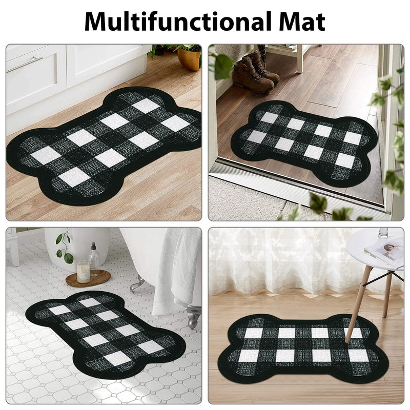 Yinuomo Non Slip Dog Food Mat, Waterproof Placemat for Cats Bowl and Water, Easy to Clean Absorbent Feeding Mats for Pet Dog Cat (Machine Washable), Large 16'' x 24'' Bone Shape - BeesActive Australia