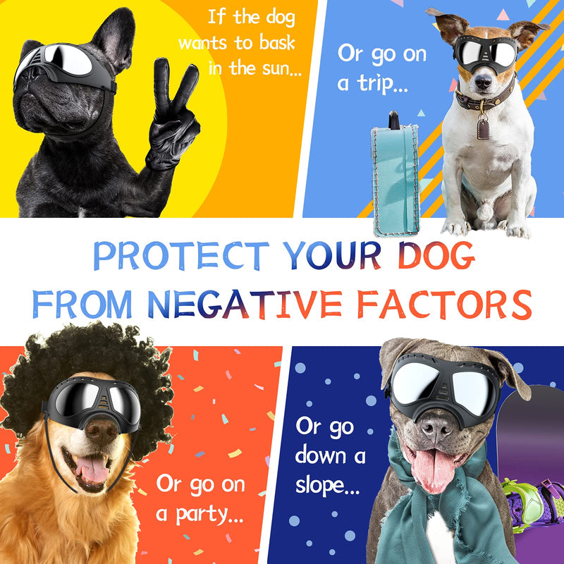 NVTED Dog Goggles Big Area Dog Sunglasses, Large Breed Windproof Snowproof Eye Protection Dog Glasses for Outdoor Driving Cycling - BeesActive Australia
