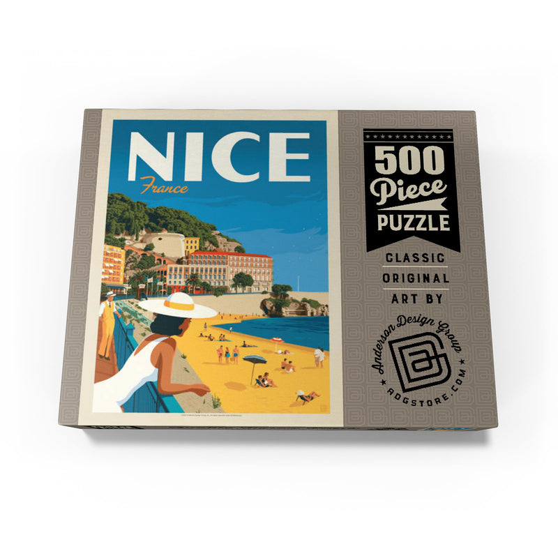 France: Nice, Vintage Poster - Premium 500 Piece Jigsaw Puzzle for Adults 500 Pieces - BeesActive Australia