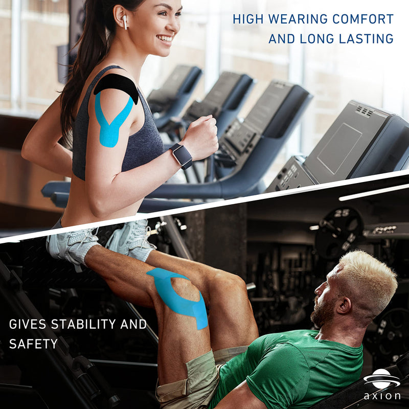 Axion Kinesiology Tapes. Set of 6. Different Waterproof Colours. Skin-Friendly Elastic Self-Adhesive Bandage Physio Tape Ideal for Sports and Everyday Use on Ankle, Back, Neck, Knee, or Shoulder 02) Mixed Set of 6 - BeesActive Australia