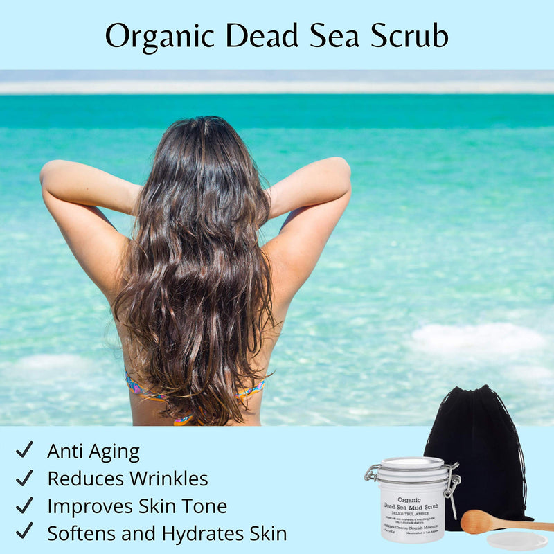 Organic Dead Sea Mud Scrub - Ultimate Detoxifier, Exfoliating Face and Body Scrub for Women and Men. Works as Face Moisturizer, Blackhead Remover, Face and Body Wash. Delightful Amber. 9 oz 9 Ounce (Pack of 1) - BeesActive Australia