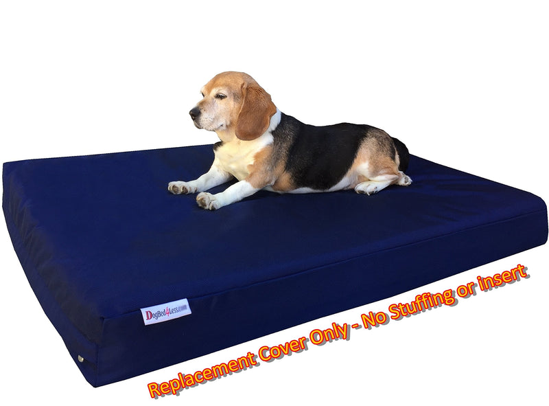 Dogbed4less Medium Large 1680 Ballistic Heavy Duty Dog Pet Bed External Zipper Duvet Cover - Replacement Cover only, 37X27X4 Inches, Navy Blue - BeesActive Australia