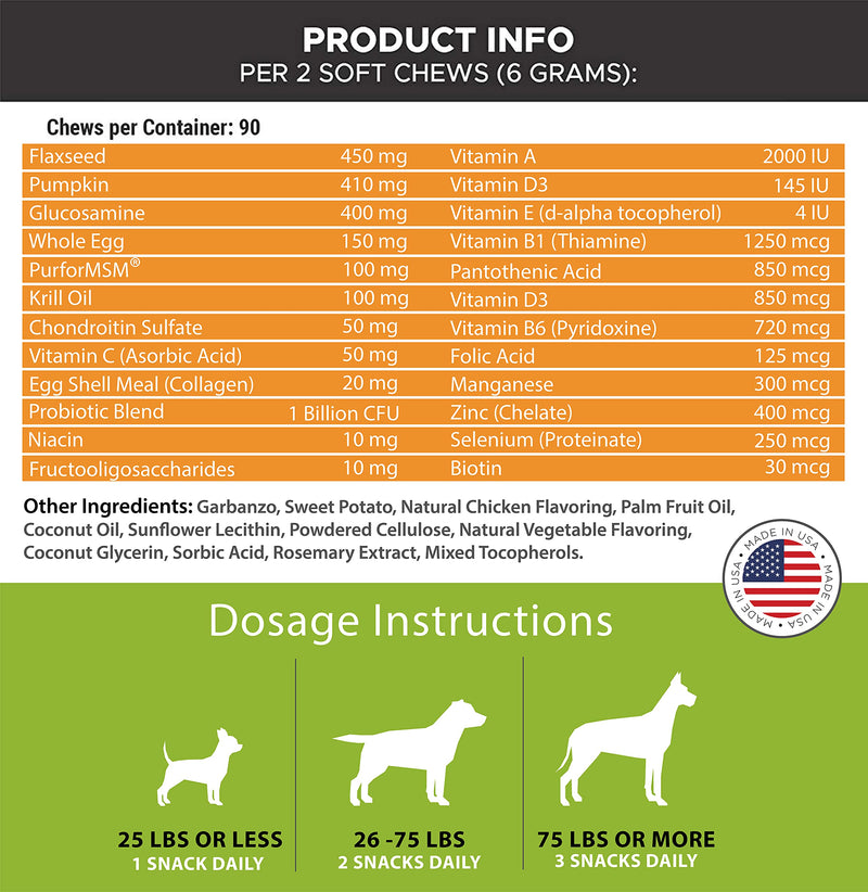 Googipet 10 in 1 Dog Multivitamin with Dog Probiotics for Dogs Gut Health, Dog Vitamins with MSM & Glucosamine for Dogs Hip & Joint Support - Chondroitin & Omega 3 for Skin & Coat - Allergy Support Chicken & Vegetable - BeesActive Australia