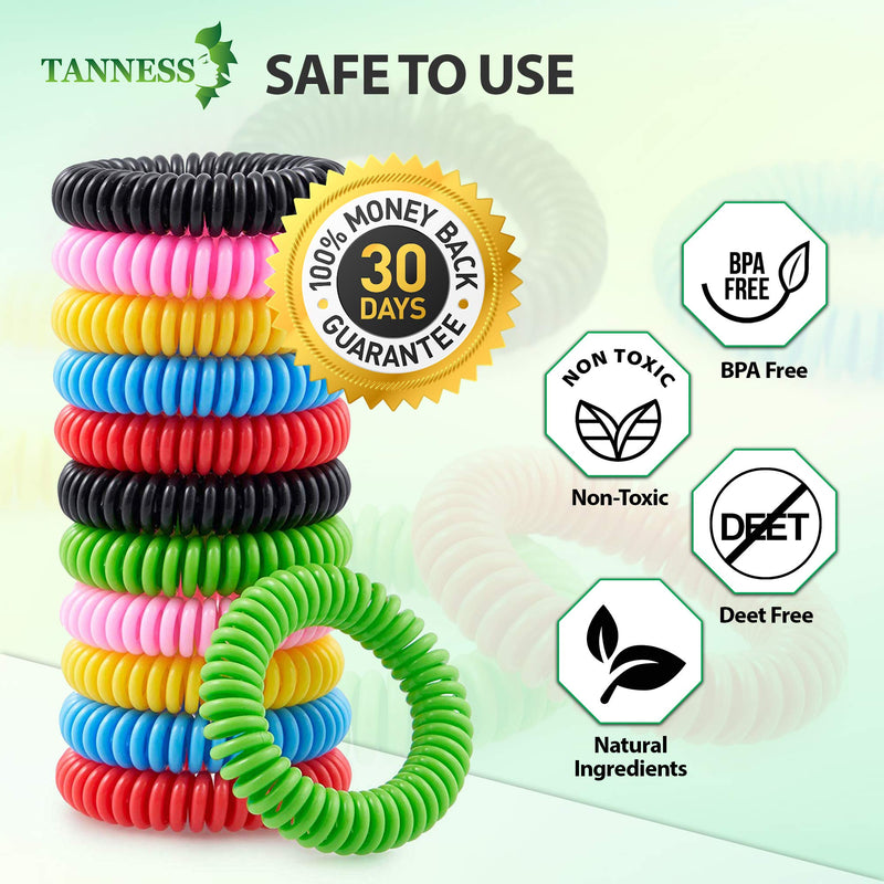 TANNESS Mosquito Repellent Bracelet Pack of 12 Insect Repellent Waterproof Travel Insect Repellent Bands Mosquito Repellent Bracelets Baby Kids Adults – Non-Toxic Deet-Free Outdoor Bug Mosquito Bands - BeesActive Australia