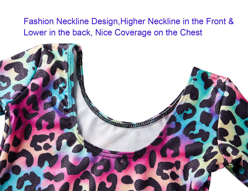 DOMUSGO Toddler Leotard Gymnastics Long Sleeve, Sparkly Tumbling Dance Leotards for Baby Girls Kids Teens 2-14 Years Leopard Long Sleeve 2-3T - BeesActive Australia