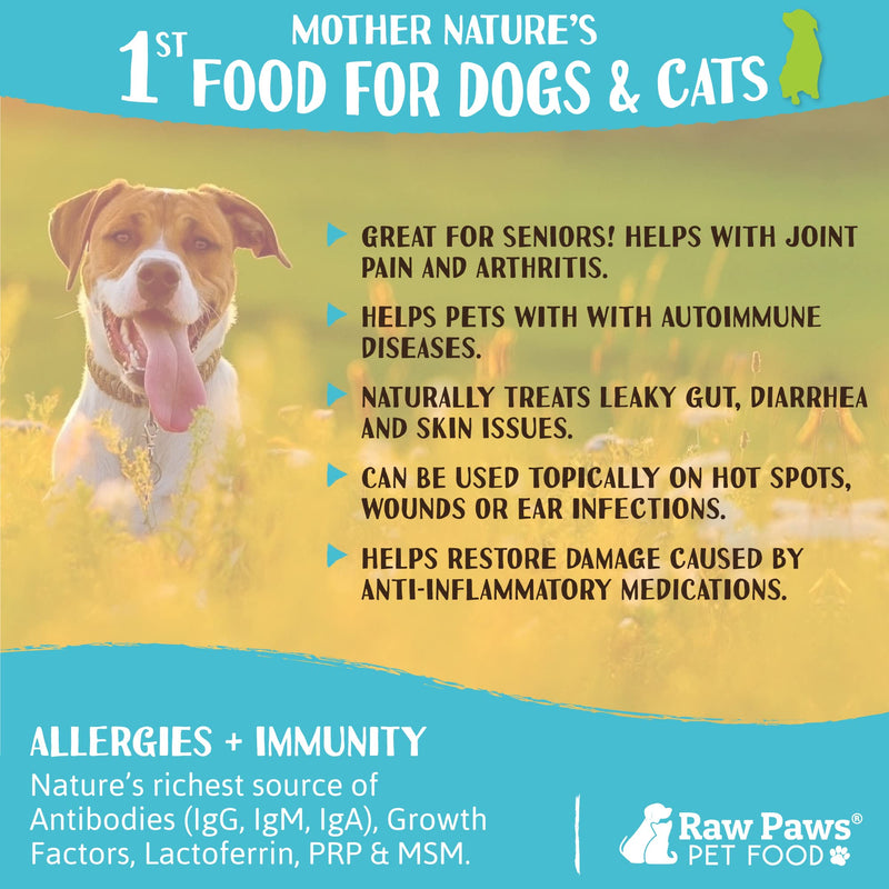 Raw Paws Pet Bovine Colostrum for Dogs Allergies & Immune Support, 5-oz - Made in USA, Pure Bovine Colostrum Powder for Cats - Bovine Colostrum Dogs Daily Supplement - Colostrum for Puppies & Kittens - BeesActive Australia