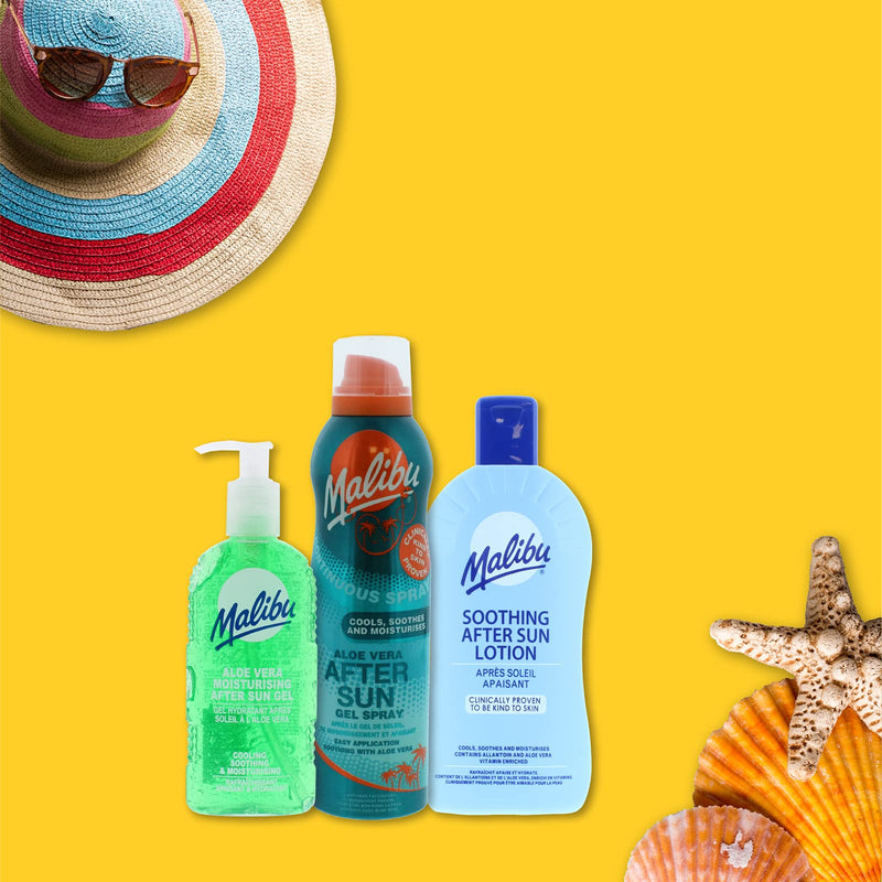 Malibu Sun After Sun Care, Cooling and Soothing Moisturising Gel, Ice Blue, 200ml - BeesActive Australia