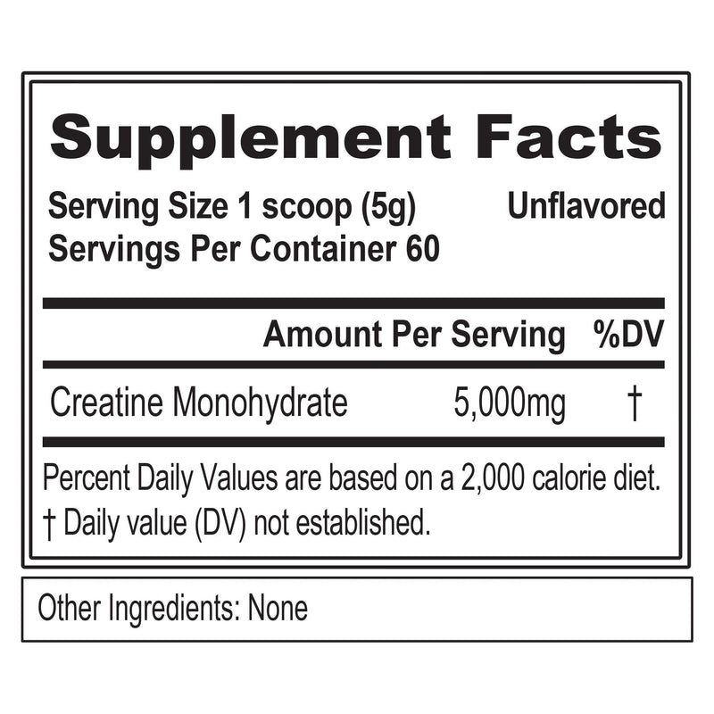 Evlution Pure Creatine Monohydrate Powder 5000mg Nutrition Pre and Post Workout Recovery Drink Mix Creatine Powder for Enhanced Muscle Mass Athletic Performance and Muscle Recovery - Unflavored 60 Servings - BeesActive Australia