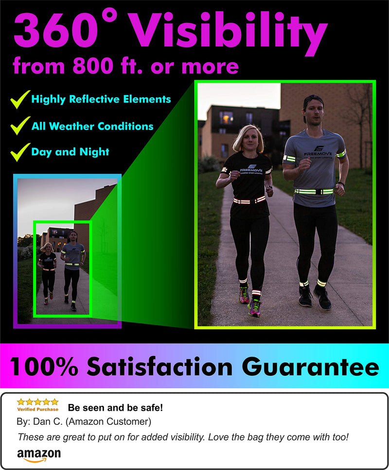 [AUSTRALIA] - Reflective Running Gear SET1 Reflective Belt with a pack of 4 Reflective Bands | SET2 pack of 2 Bands and Carry Bag | High Visibility at Day or Night Cycling, Biking, Walking, Jogging For Men, Women Pink BELT and BANDS 