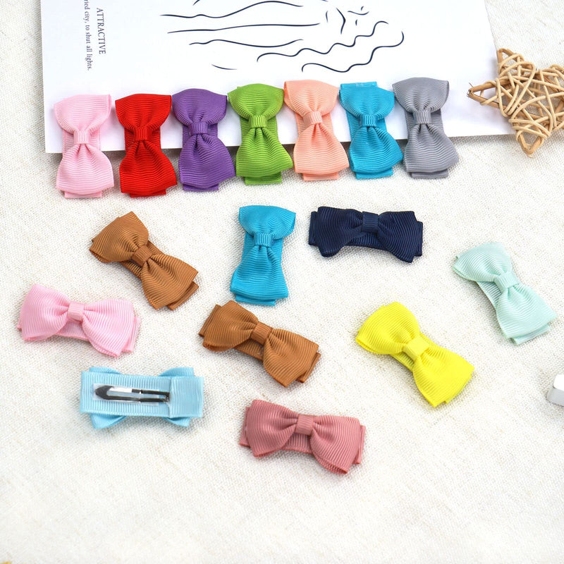 Baby girls snap hair clips, tiny bow, non-slip hair clips for toddlers, fine hair mini bow (20pcs) 20pcs - BeesActive Australia