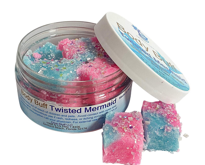 Twisted Mermaid Scent Sugar Cube Exfoliating Body Scrub/Wash With Iridescent Sugar Crystals By Diva Stuff - BeesActive Australia