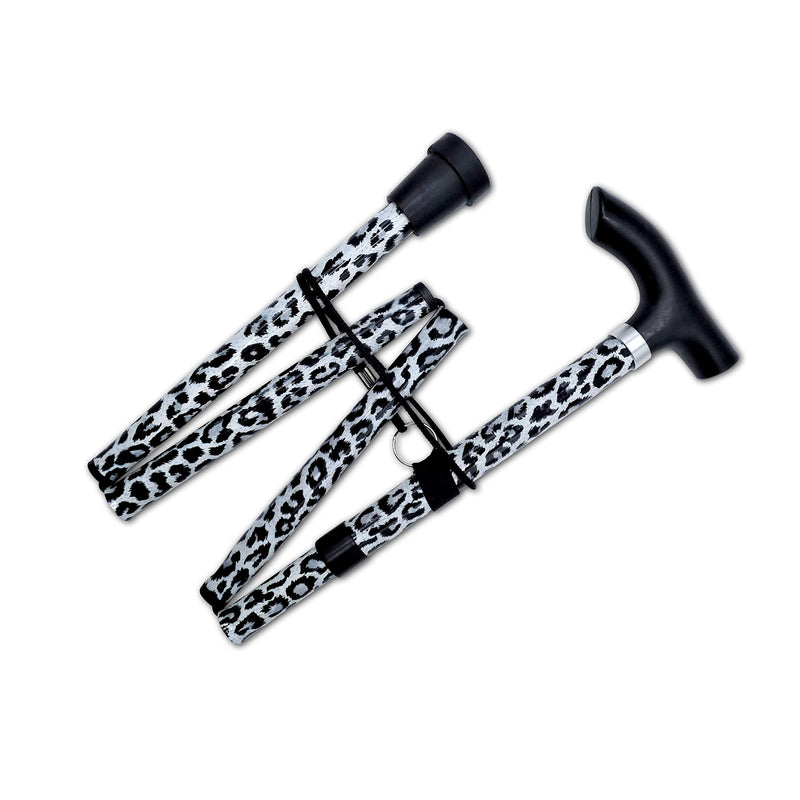 Life Healthcare Walking Stick, Flexible and Durable Mobility Aid, Collapsible & Adjustable from 33-37 Inches - Black Leopard - BeesActive Australia