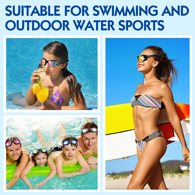 6 Pcs Swim Goggles Swimming Equipment Swimming Goggles Sport Swimming Goggles for Women Men Adult Youth Vivid Color - BeesActive Australia