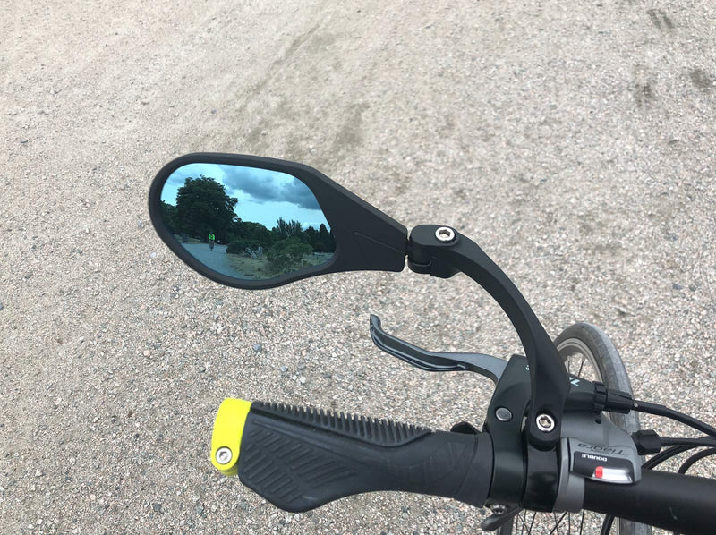 Hafny New Handlebar Bike Mirror, HD,Blast-Resistant, Glass Lens, HF-MR088LS (Left) (HF-M903LB-FR01 ( Handlebar Fitting Left Side, Blue Glass)) HF-M903LB-FR01 ( Handlebar Fitting Left Side, Blue Glass) - BeesActive Australia