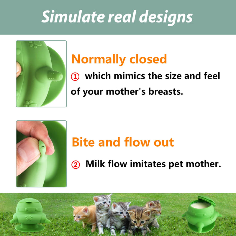 Puppy bottles for nursing,Puppy milk feeders for multiple puppies nipple,Puppy Feeder Milk Bowl,4 Nipples Silicone Puppy Nursing Station,Feeder Bowl for Kittens, Puppies,Capacity 240ml（Green） - BeesActive Australia