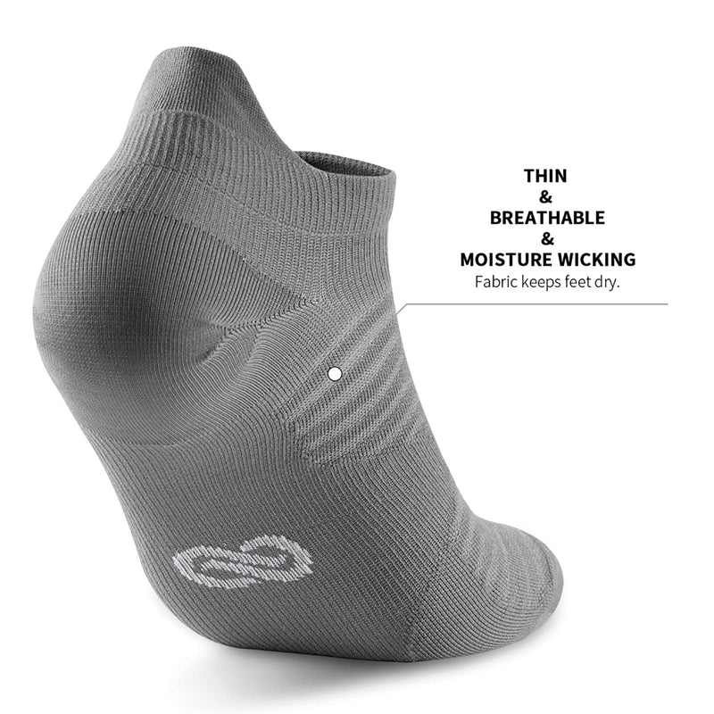 Compression Running Ankle Socks Low Cut(6 Pairs) for Men & Women Black/White/Gray (2 Pairs Per Each Color) Small-Medium - BeesActive Australia