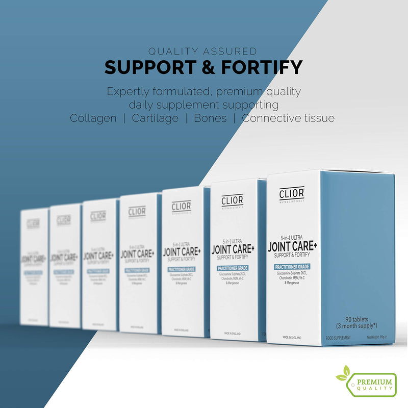 5-in-1 Ultra Joint Care x 90 High Strength Tablets (3 Months Supply) inc. Glucosamine Sulphate 2KCL, Chondroitin, MSM, Manganese, Vitamin C | Practitioner Grade Joint Support by Clior (UK) - BeesActive Australia