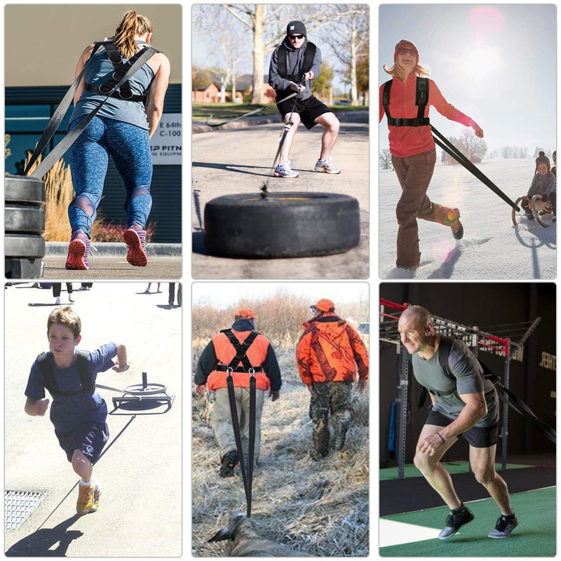 CLISPEED Fitness Sled Harness Workout Harness Exercise Speed Trainer with Pull Strap for Resistance Training - BeesActive Australia