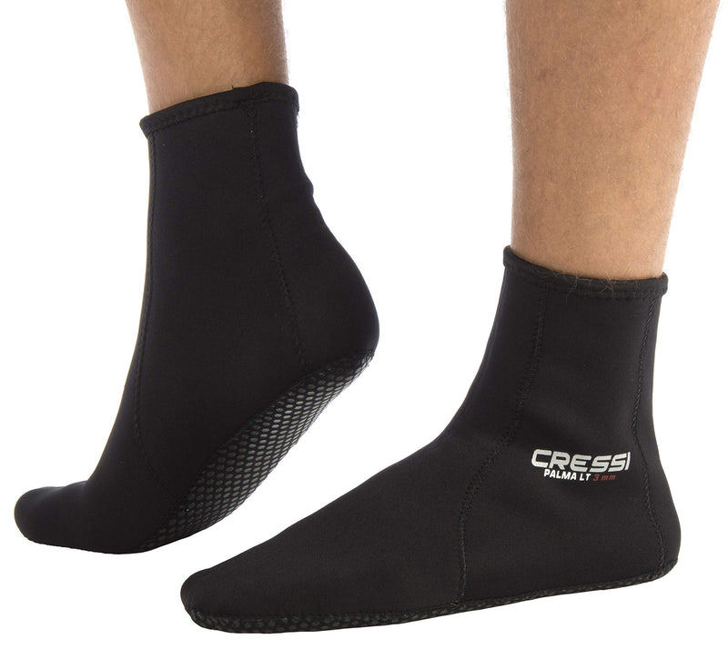 [AUSTRALIA] - Short Premium Neoprene Diving Socks 3mm | PALMA ST by Cressi: quality since 1946 Large-X-Large Black/Black 