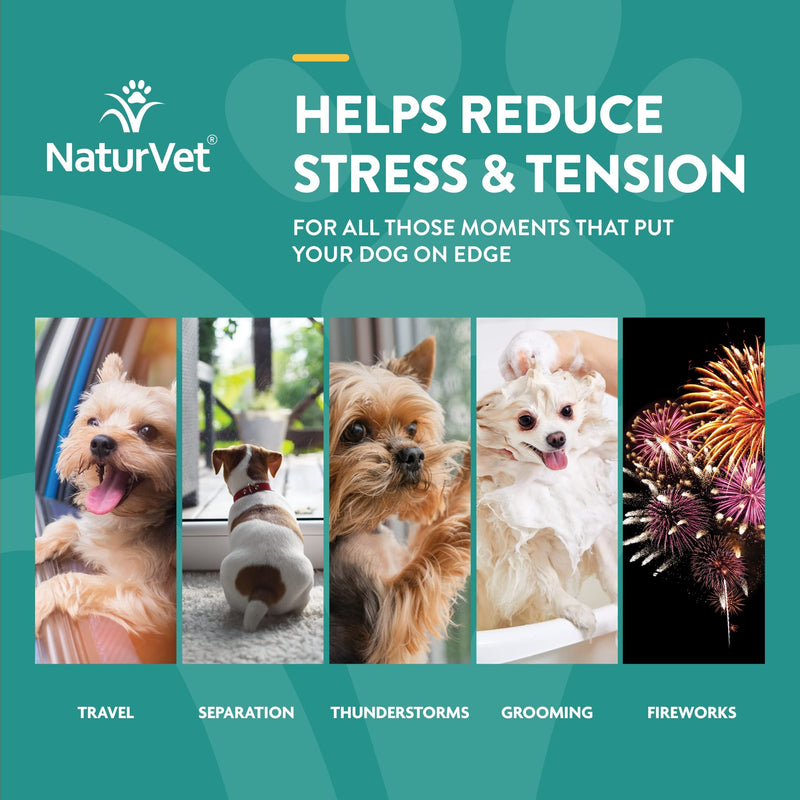 NaturVet Quiet Moments Calming Drops for Cats & Dogs – Helps Reduce Pet Stress, Promotes Relaxation – Dog Supplement, Cat Supplement Includes L-Tryptophan, Ginger, Chamomile 4 fl oz - BeesActive Australia