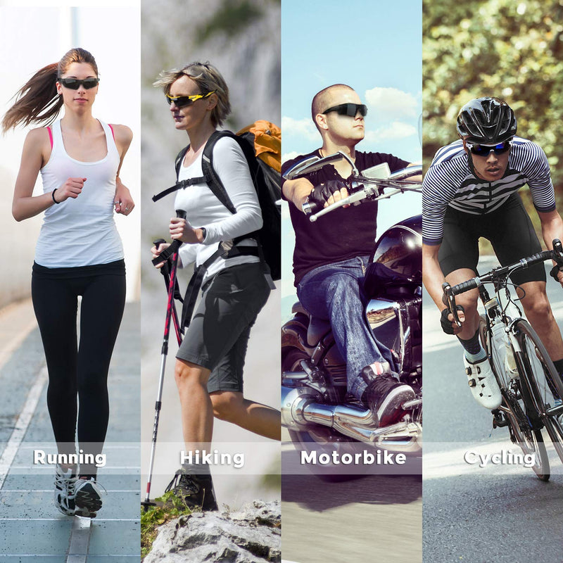 Bea·CooL Polarized Sports Sunglasses for Men Women Youth Baseball Fishing Cycling Running Golf Motorcycle Tac Glasses UV400 Black Red - BeesActive Australia