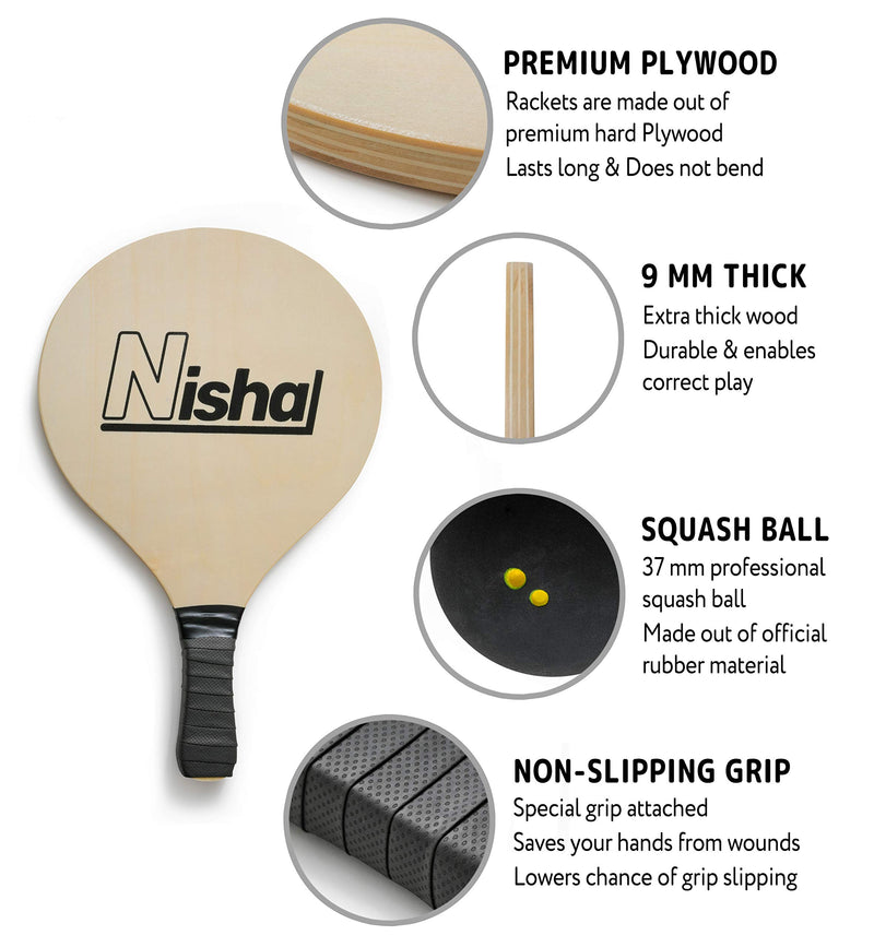 [AUSTRALIA] - Smash Ball Set - Paddle Ball Games | Premium Set of 2 Smash Rackets, 2 Balls & Free Tennis Grips | Official Smashball Included | Thick Plastic Case 