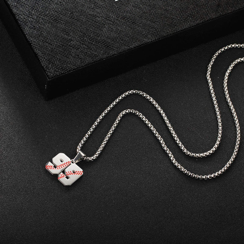TLIWWF Inspiration Baseball Jersey Number Necklace Stainless Steel Charms Number Pendant for Boys Men 99 - BeesActive Australia