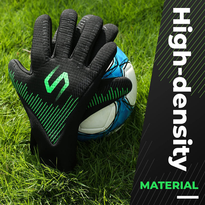 WVVOU Goalie Gloves, Goalkeeper Gloves, Soccer Gloves, Breathable Soccer Goalie Gloves, Negative Cut, 4mm Latex, for Youth and Adult Green 10 - BeesActive Australia