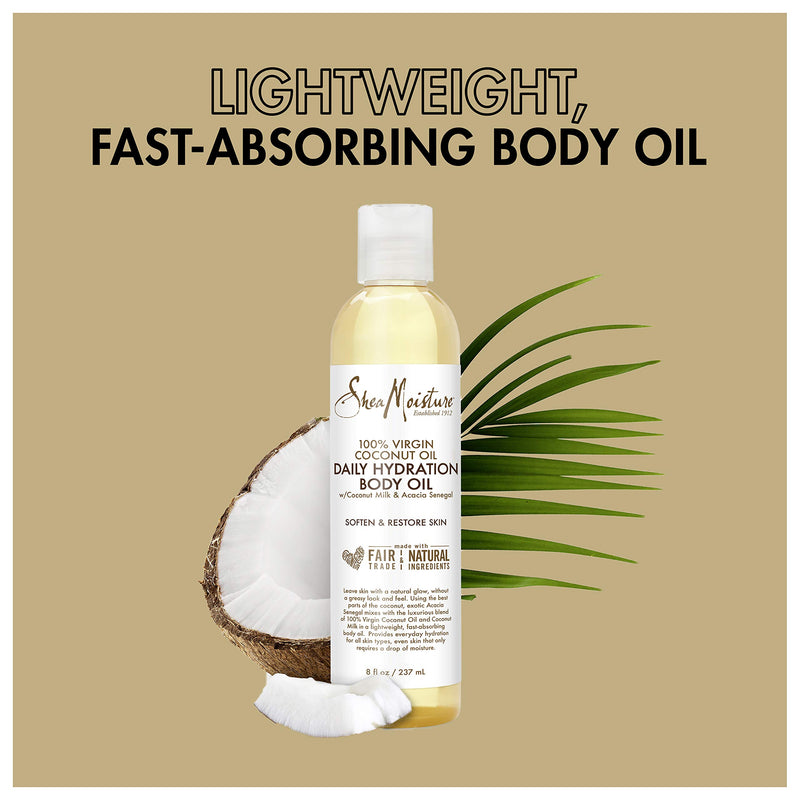 Sheamoisture Daily Hydration Body Oil for Dry Skin Virgin Coconut Oil Paraben Free 8 oz - BeesActive Australia