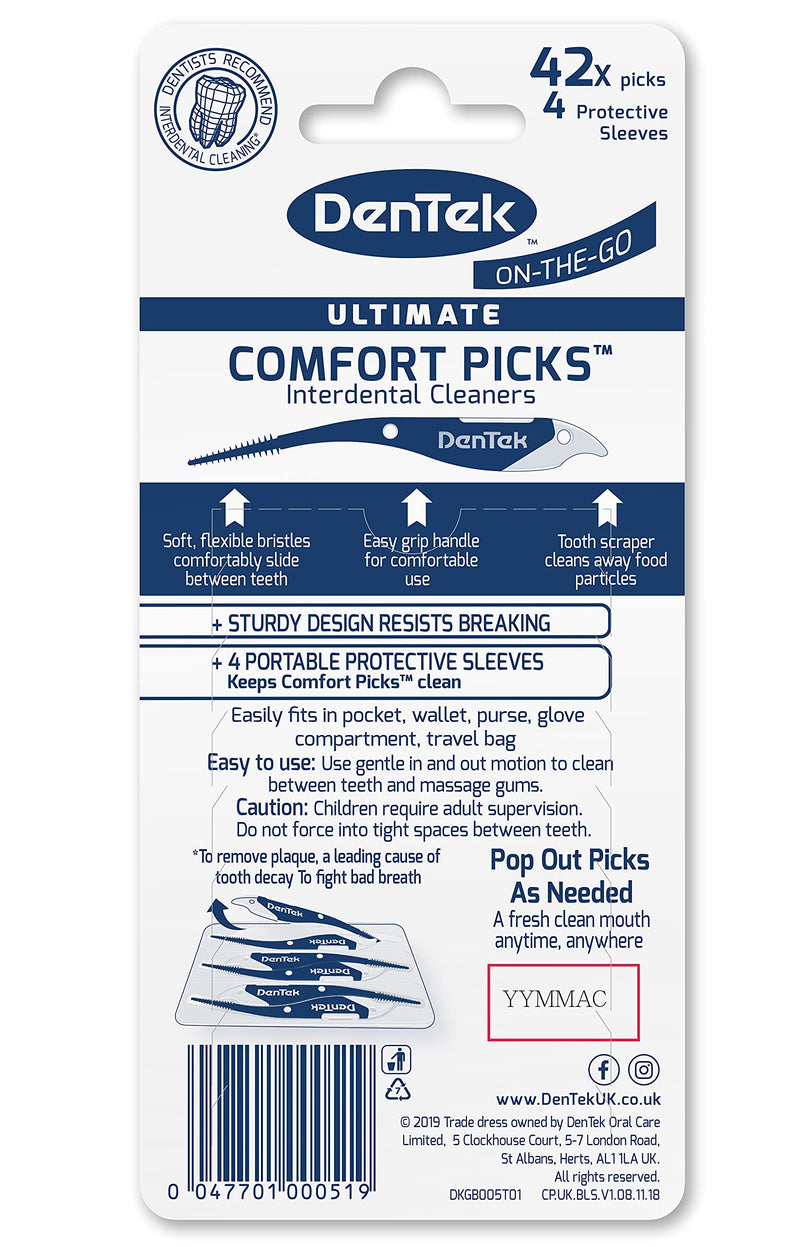 DenTek On-The-Go Ultimate Comfort Picks, Dual Action Interdental Cleaners for Cleaning Between Teeth 126 Picks Comfort Picks Interdental Cleaners - BeesActive Australia