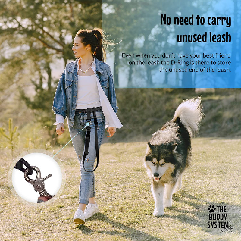 The Buddy System Hands Free Dog Leash Adjustable Leash for Running, Jogging, Training and Service Dogs (Regular, Black) and Buddy Bag Waist Belt Bag with Magnetic Closure for Pet Training, Running - BeesActive Australia