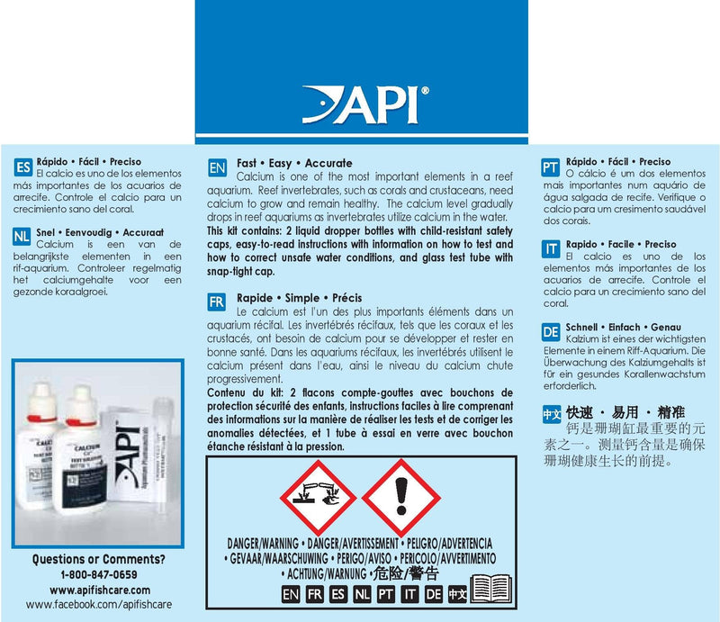 API CALCIUM TEST KIT Saltwater Aquarium Water 1-Count Test Kit, 69L (69L) - BeesActive Australia