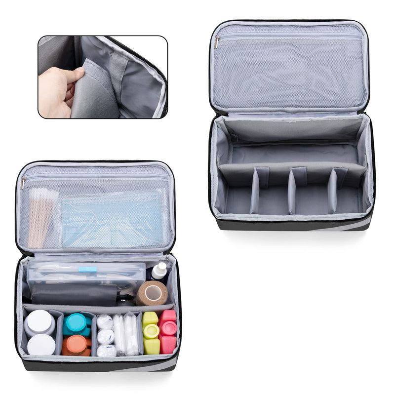 Trunab Small Medical Bag Empty, Medicine Travel Storage Bag for Emergency Medical Kits, Black (Empty Bag), Patented Design - BeesActive Australia
