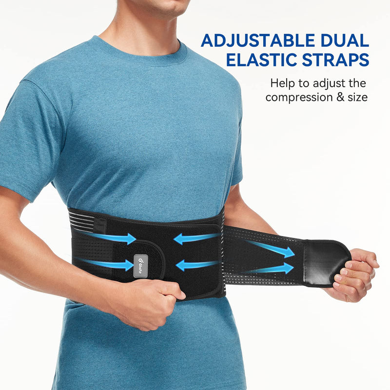 Glofit Back Brace for Men Lower Back，Back Support Belt For Women，Breathable Lower Back Support Belt Pain Relief With 6 Stays for Heavy Lifting Herniated Disc, Sciatica, Scoliosis Size M Black Medium - BeesActive Australia