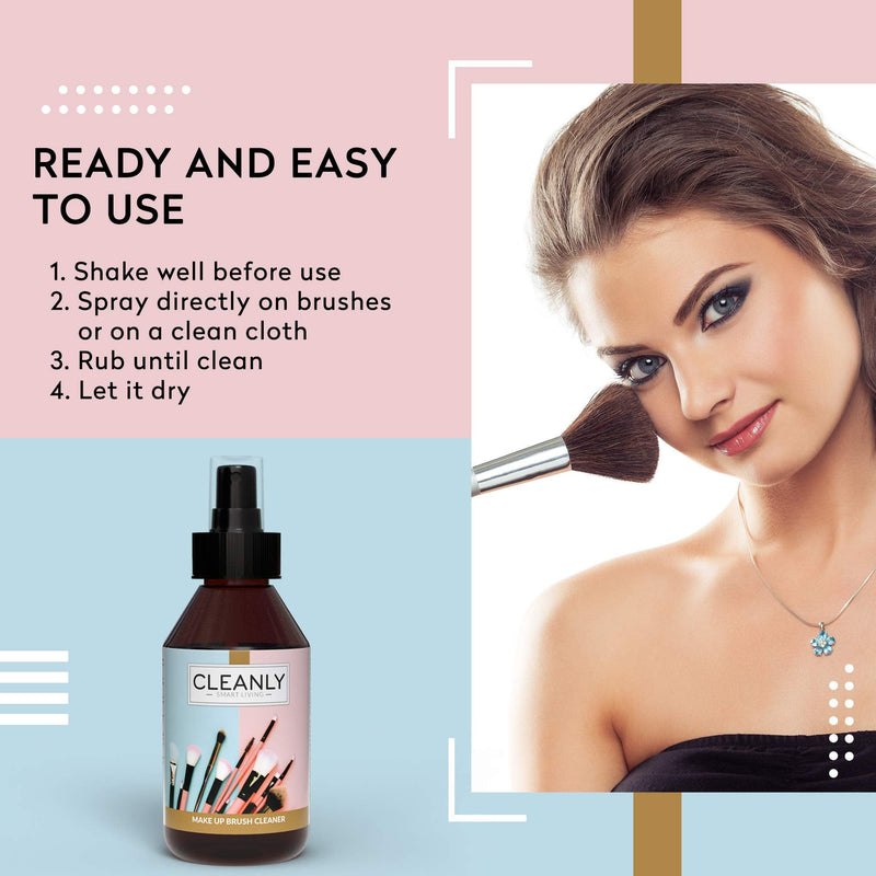 Brush cleaner Cleanly Makeup brush cleaner | Professional make up kit | Disinfectant spray tea tree oil 250ml | Alternative to silicone makeup sponge - BeesActive Australia